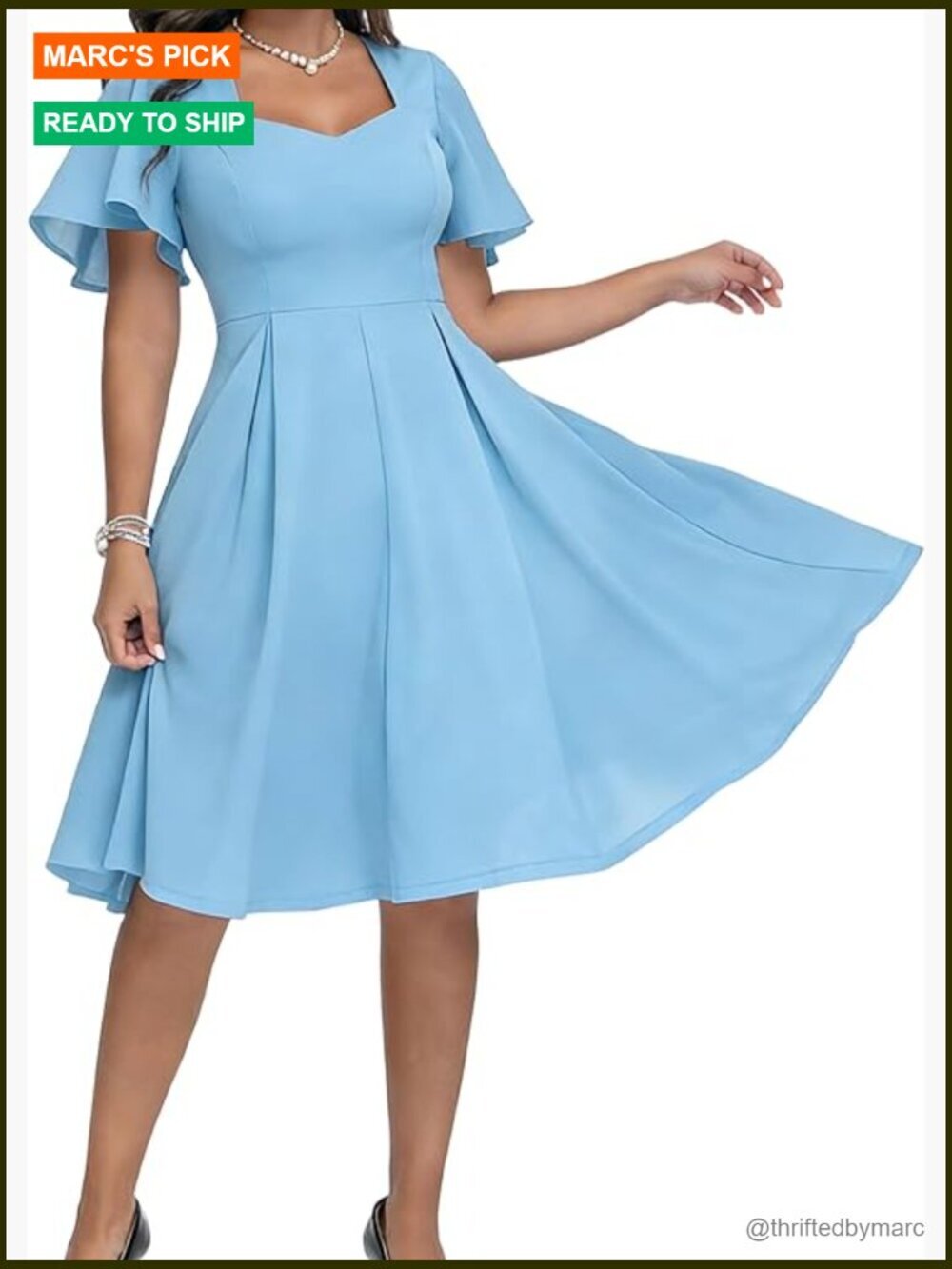 1950s Vintage Cocktail Dress Fit and Flare Tea Party Swing Dress with Pockets